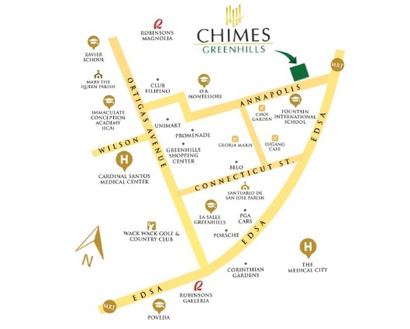 Chimes Greenhills Vicinity Map