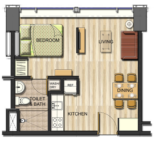 The Levels 1 - Bedroom Unit Layout