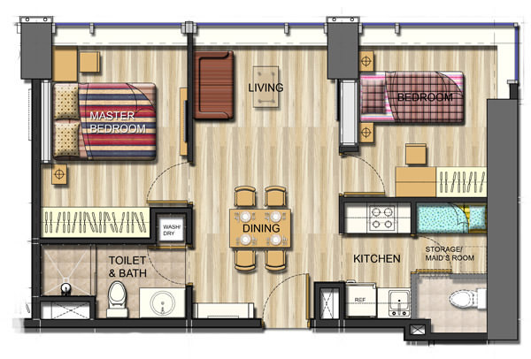 The Levels 2 - Bedroom Unit Layout