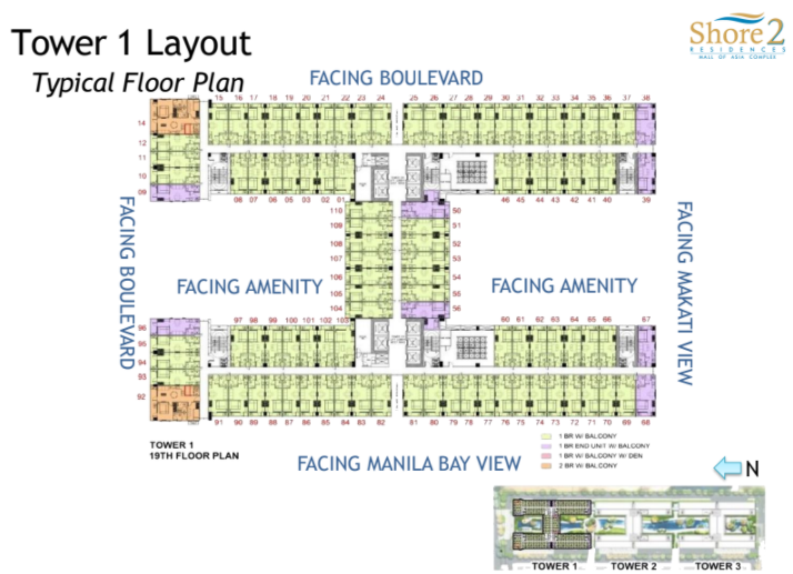 Shore 2 Residences Tower 1 Typical Floor Plan Layout