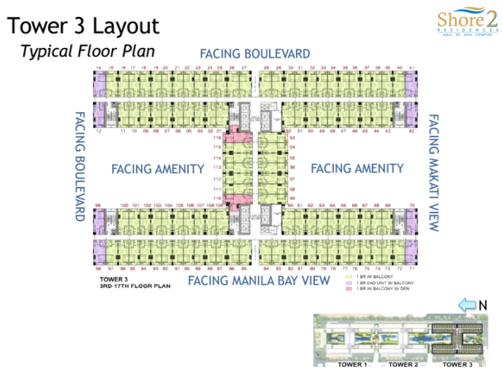 Shore 2 Residences Tower 3 Typical Floor Plan Layout