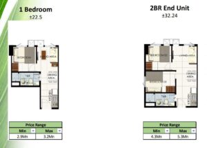 Leaf Residences - 1-Bedroom Unit and 2-Bedroom End Unit