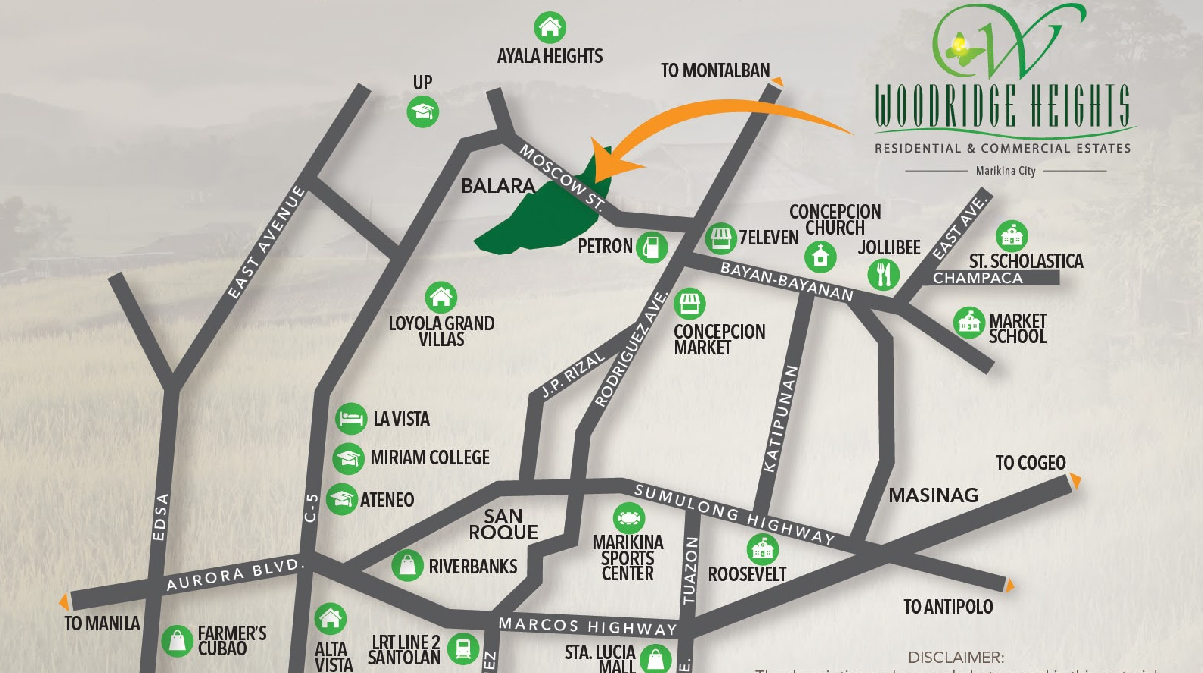 Woodridge Heights Marikina Vicinity Map